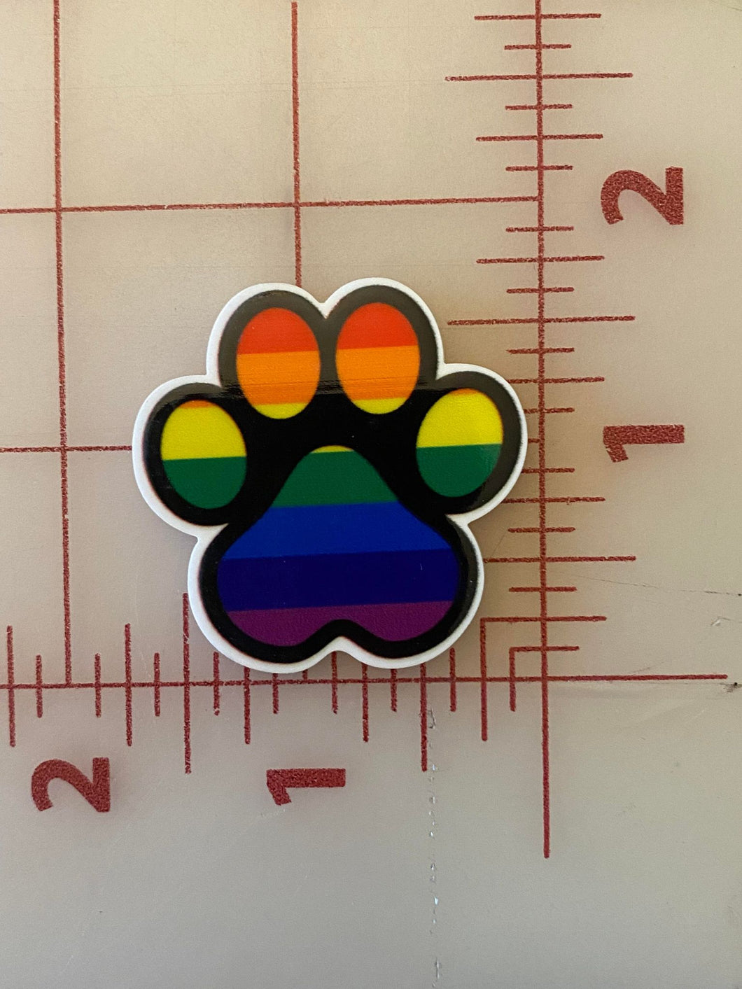 Pride LGBTQ Rainbow Paw Flat back Printed Resin