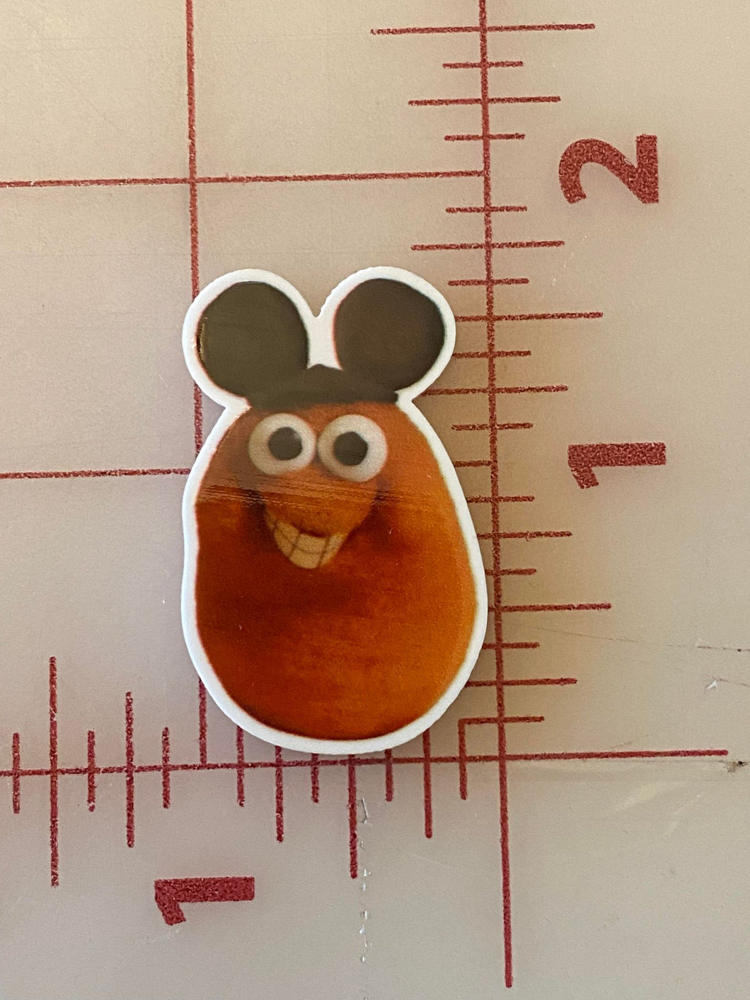Chicken Nugget with Mickey Ears Flat Back Printed Resin