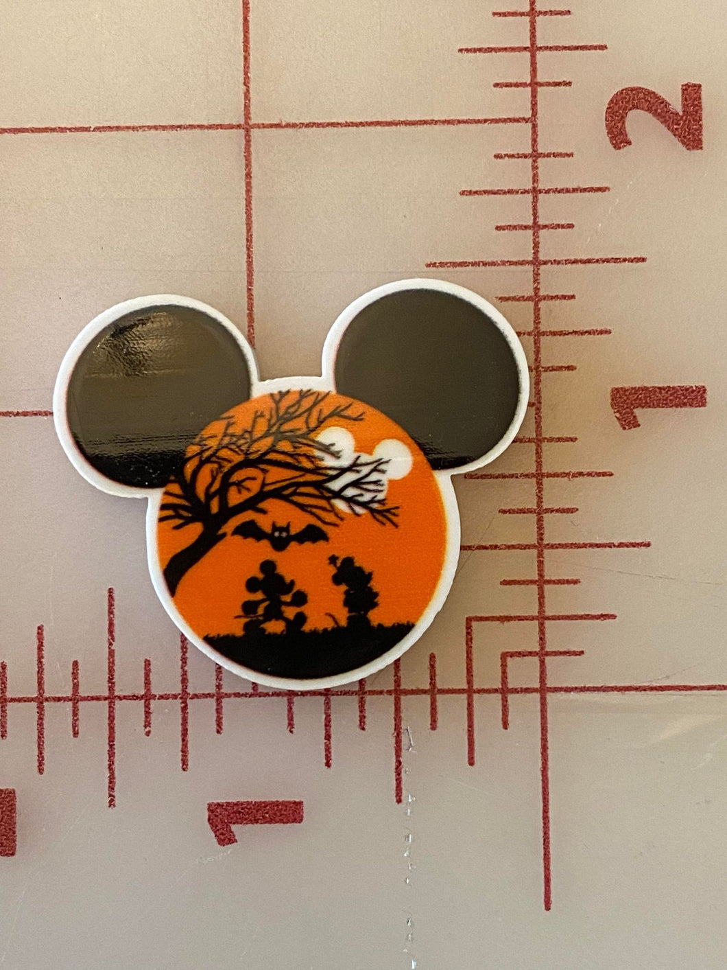 Halloween Scene Mickey and Minnie Flat back Printed Resin