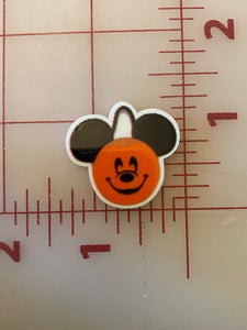 Halloween Mickey Pumpkin Bucket Flat back Printed Resin