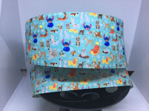 1 yard 1 1/2 inch Disney Dogs Dooney Print Grosgrain Ribbon
