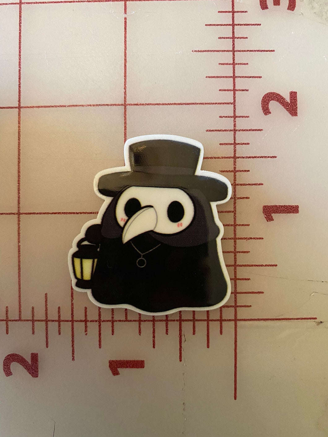 Cute Fluffy Plague Doctor Flat Back Printed Resin