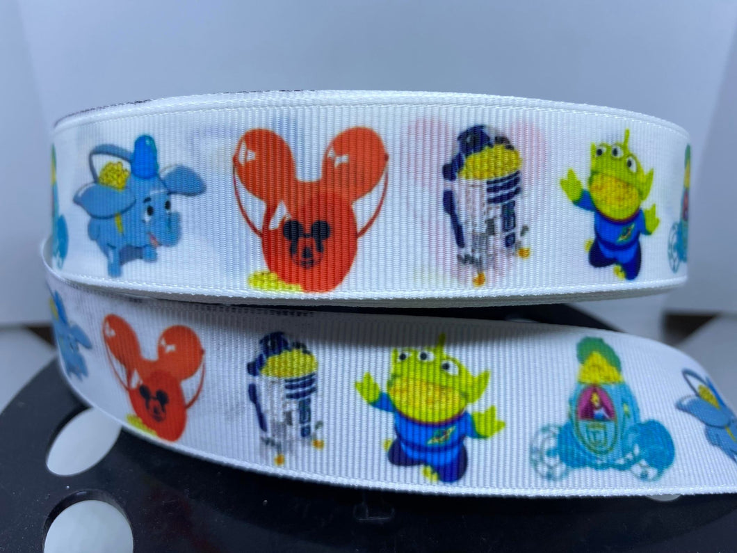 New Design 1 yard 1 inch Disney Parks Popcorn Buckets Grosgrain Ribbon