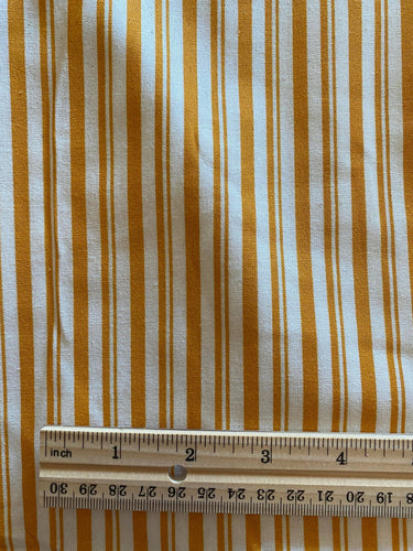 CLEARANCE 100% Cotton Dapper Dan's Main Street Stripe YELLOW Print Fabric