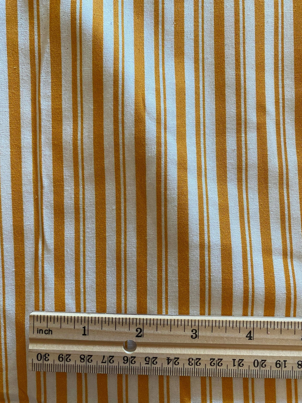 CLEARANCE 100% Cotton Dapper Dan's Main Street Stripe YELLOW Print Fabric