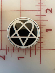 Heartagram "HIM" "love metal" Flat back Printed Resin