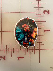 Frankenstein and Bride of Frankenstein Flat Back Printed Resin