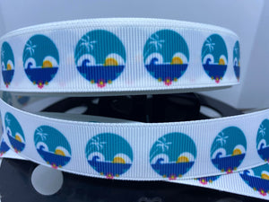 EXCLUSIVE 1 yard 7/8" Mickey Mouse Horizon Sunrise/ Sunset Grosgrain Ribbon
