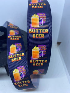 Exclusive 1 inch Wizarding World "Butter Beer" Harry Potter Hogsmeade Lanyard Style Grosgrain Ribbon
