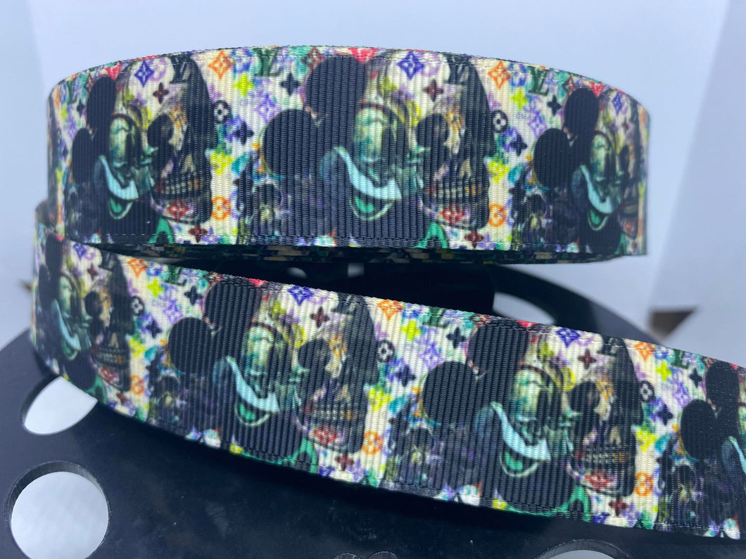 1 yard 1 Inch Disney Mickey Mouse Urban Art print Grosgrain Ribbon