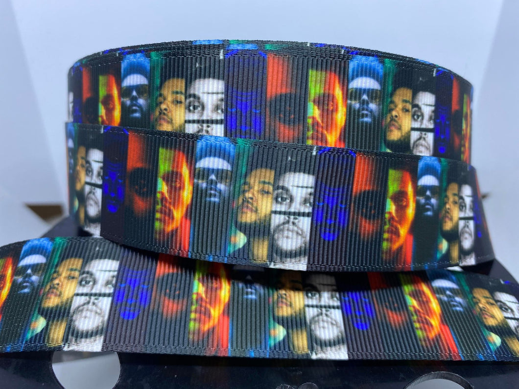 EXCLUSIVE 1 yard 1 inch Singer The Weeknd Printed Grosgrain Ribbon