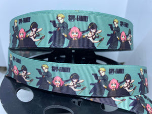 1 yard 1 inch Anime Spy Family Grosgrain Ribbon