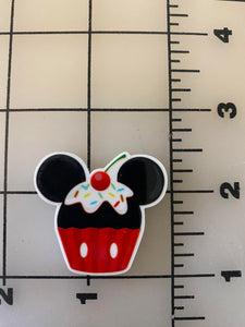 Mickey mouse Cupcake Flat back Printed Resin