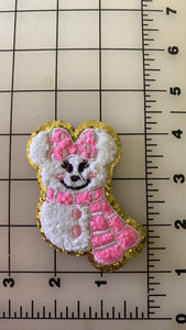 NEW Chenille Varsity Style Disney Iron-on Patch Pink Winter Minnie Patch