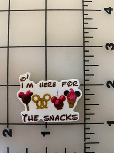 "I'm here for the Snacks" Park Snacks Flat back Printed Resin