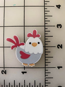 Chicken Flat back Printed Resin