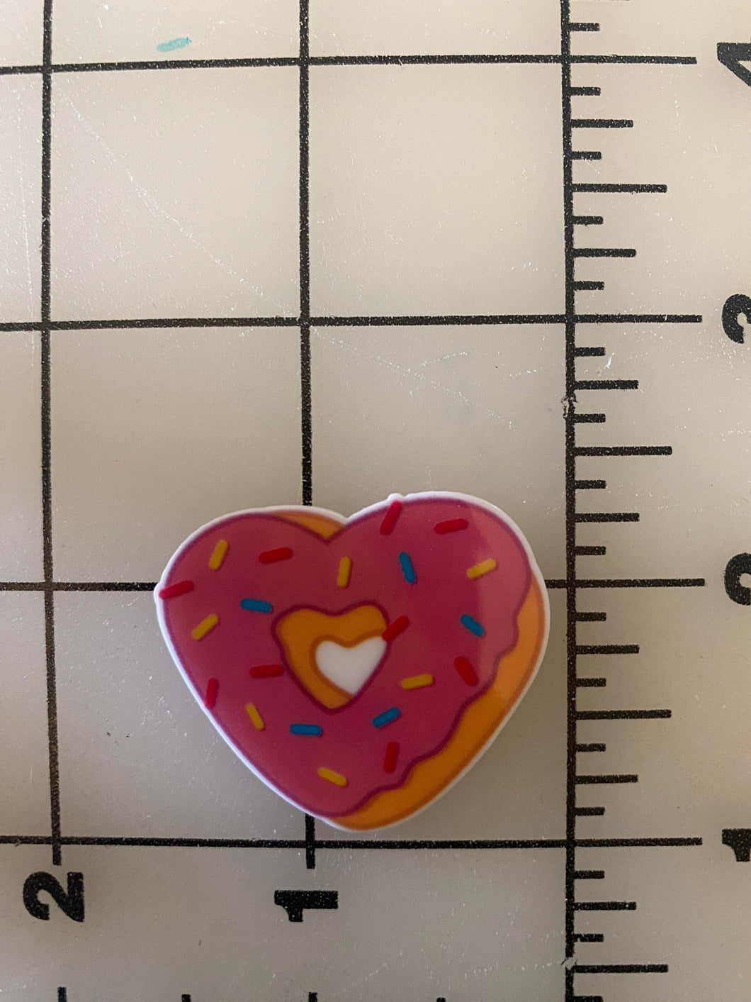 NEW Heart Donut Flat back Printed Resin