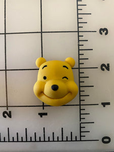 Winnie the pooh Head 3-D Flat back Printed Resin