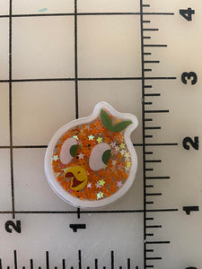 Orange Bird shaker box Flat back Printed Resin