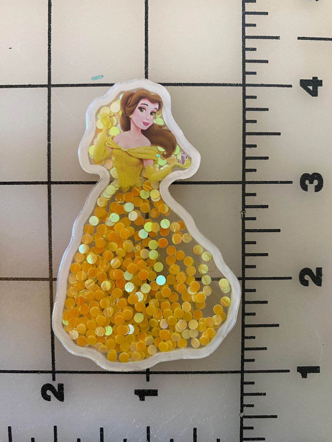 Belle from Beauty and Beast shaker box Flat back Printed Resin