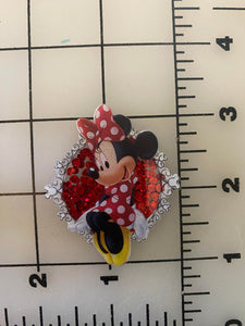 Minnie Mouse Seated shaker box Flat back Printed Resin
