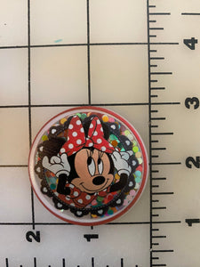 Minnie Mouse Adjusting her Bow shaker box Flat back Printed Resin