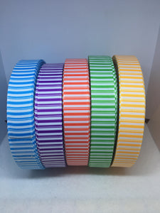 1 yard  7/8" Dapper Dan's Main Street Stripe Grosgrain Ribbon