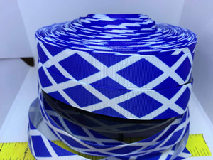 1 yard 7/8" Scottish Flag Scotland Grosgrain Ribbon - Bow Making Ribbon - Lanyards