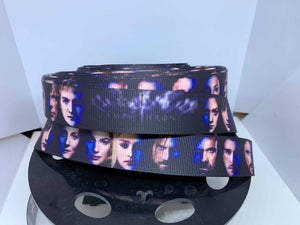 1 yard 7/8" Game of Thrones Faces Grosgrain Ribbon -Bow Making Ribbon - Cosplay Grosgrain Ribbon -Stark Jon Snow TV Show