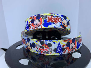 1 yard 7/8" Classic Mickey Mouse Print  Grosgrain Ribbon - Disney "This Magical Moment"
