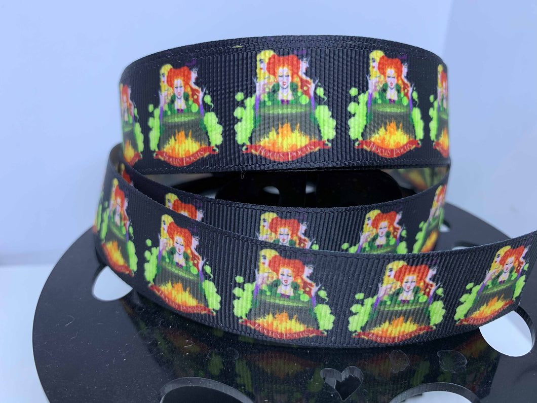 1 yard 1 inch Hocus Pocus Sanderson Sisters Disney Movie Grosgrain Ribbon