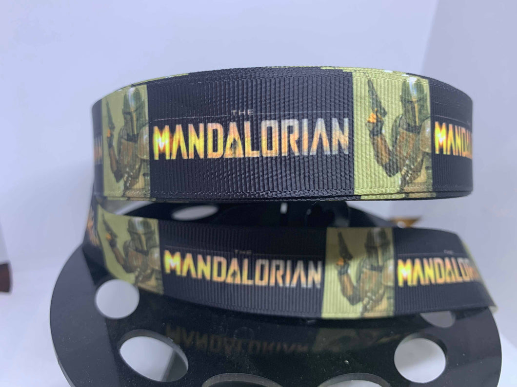 1 yard 1 inch The Mandalorian Inspired Print Grosgrain Ribbon