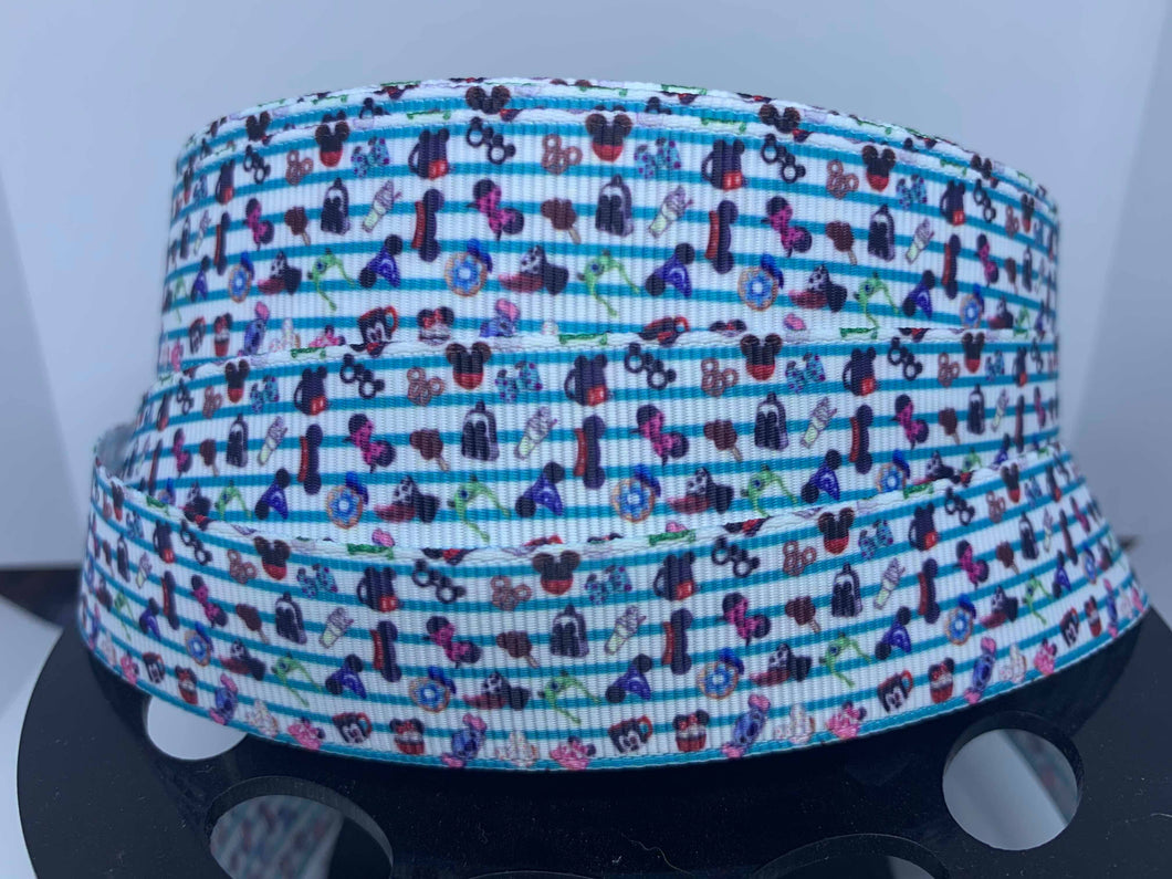 1 yard 1 inch Everything Disneyland park Grosgrain Ribbon - Snacks, Hats, Disney Mugs, Mini Backpack