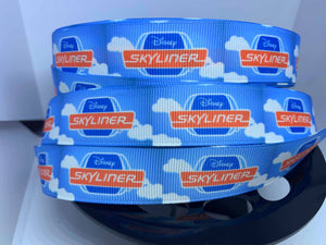 1 yard 7/8" Disney Skyliner Gondolas Transportation Grosgrain Ribbon