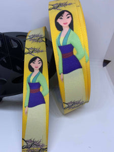 1 yard 1 inch Disney Princess Mulan Lanyard print Grosgrain Ribbon