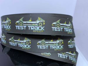 1 yard 7/8" Epcot Test Track Ride Attraction Print  Grosgrain Ribbon
