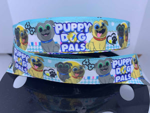 CLEARANCE 1 yard 7/8" Disney Jr. Puppy Dog Pals Grosgrain Ribbon - Junior Ribbon