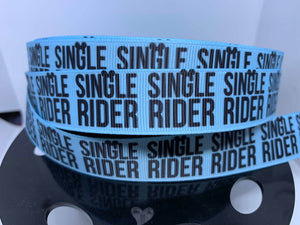 1 yard 7/8" Disney Parks Single Rider Print  Grosgrain Ribbon