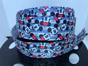1 Yard 1 inch Classic Mickey and Minnie Mouse SATIN Ribbon
