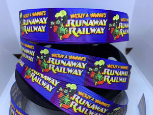 1 yard 1 inch Mickey and Minnie's Runaway Railway Rides and Attractions Grosgrain Ribbon