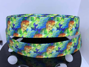 1 yard 1 inch Peter Pan and Tinkerbell Grosgrain Ribbon