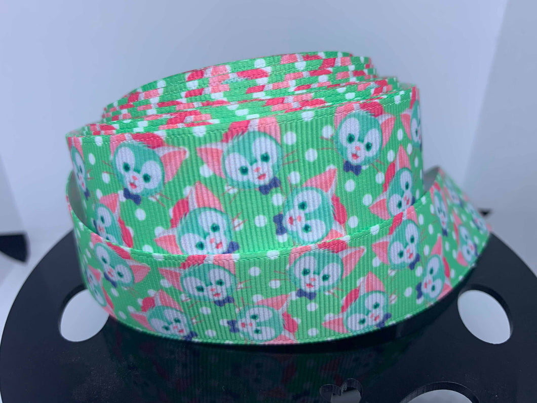 1 Yard 1 yard Gelatoni Cat Confetti Print Grosgrain Ribbon Duffy the Disney Bear