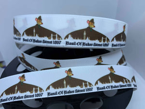 1 yard 7/8" Disney's The Great Mouse Detective Basil of Baker Street Grosgrain Ribbon