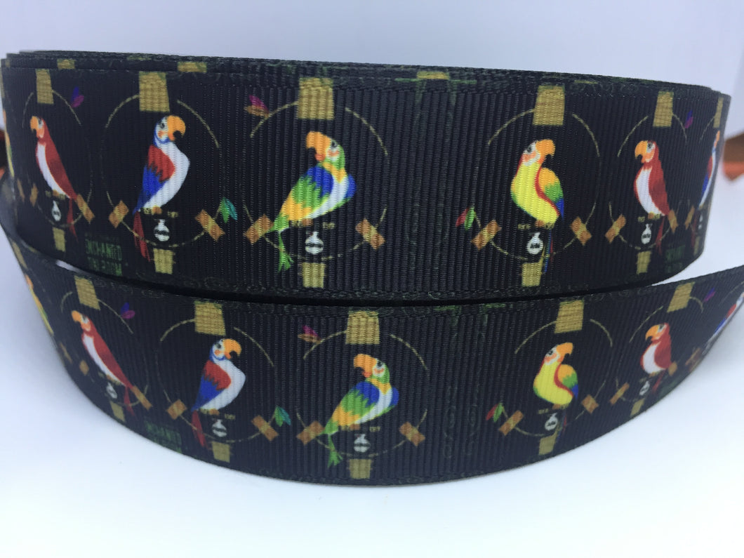 1 yard 1 inch Disneyland Tiki Room Grosgrain Ribbon Tiki Birds