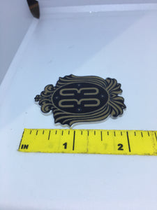 Clearance!! Old Logo Club 33 Flat back Printed Resin Black and Gold