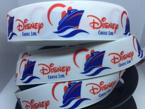 1 yard 7/8" Cruise Line  Grosgrain Ribbon - Bow Making Ribbon- Dream Wonder Magic Fantasy DCL vacation