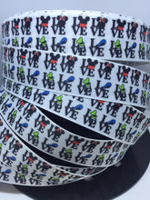BTY 1 yard 1 inch Disney Mickey Minnie LOVE Grosgrain Ribbon  Bow Making Ribbon Donald  Goofy
