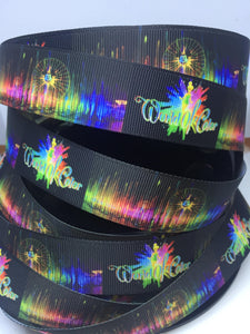 1 yard 1 inch Disneyland World of Color Grosgrain Ribbon - Disney Bow Making Wonderful World of Color Rainbow