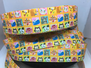 1 inch Disney Pets Paws and Claws Inspired Custom Grosgrain Ribbon