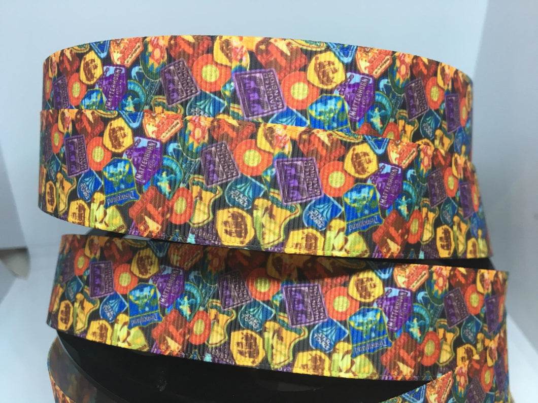 CLEARANCE 1 yard 1 inch Disneyland Patch Shirt Print Grosgrain Ribbon